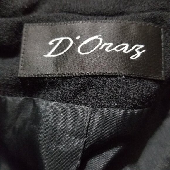 D'Oraz Blazer Black Wool Size 6 Formal Business Modern Office - Picture 2 of 7